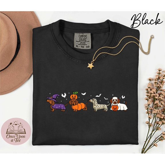 Comfort Colors Dachshund Shirt, Halloween Dachshund Shirt, Halloween Ghost Spooky Shirt, Spooky Gift for Dog Lover, Dog Mama Halloween Tee