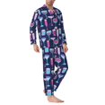 Adobk Wine Glasses And Cocktails Print Mens Pajamas Set Long Sleeve