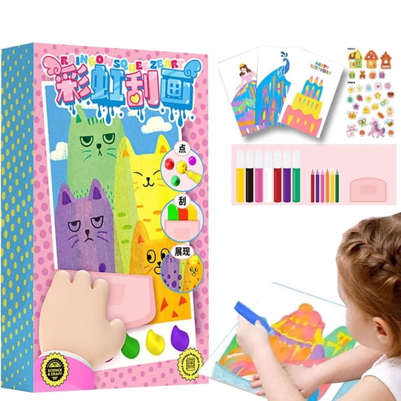 DIY Rainbow Scratch Art Set, 20 Pcs Scratch Paper With Stylus For Creative Drawing Activities