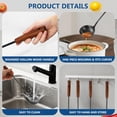 thumbnail image 3 of 304 Stainless Steel Kitchen Utensils Set, 8 Pcs Long Cooking Tools with Wooden Handle, Large Heat Resistant Black Dishwasher Safe, 3 of 6