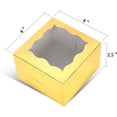 thumbnail image 3 of 120 Pcs Gold Bakery Boxes with Window - 4x4x2.5 Inch Individual Cupcake & Cookie Boxes - Kraft Paper Gold Gift Box for Pastries, Cookies, Pie, Donuts, Macaroon, 3 of 6