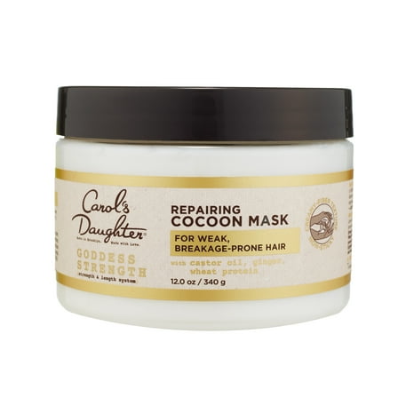 Carol's Daughter Goddess Strength Repairing Hair Mask for with Damaged Hair with Castor Oil, 12 oz