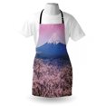 thumbnail image 4 of Mountain Apron, Spring Season Picturesque of Cherry Blossoms Sakura Pink Violet Tones, Unisex Kitchen Bib with Adjustable Neck for Cooking Gardening, Adult Size, Lilac and Multicolor, by Ambesonne, 4 of 4