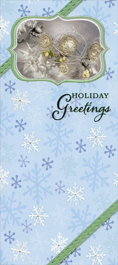 8 Christmas Money  Gift Card Holders Seasons Greetings Snowflakes on Blue 