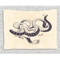 thumbnail image 1 of Octopus Tapestry, Hand Drawn Style Animal Illustration with Grunge Effect and Antique Style, Wall Hanging for Bedroom Living Room Dorm Decor, 60W X 40L Inches, Eggplant and Beige, by Ambesonne, 1 of 2