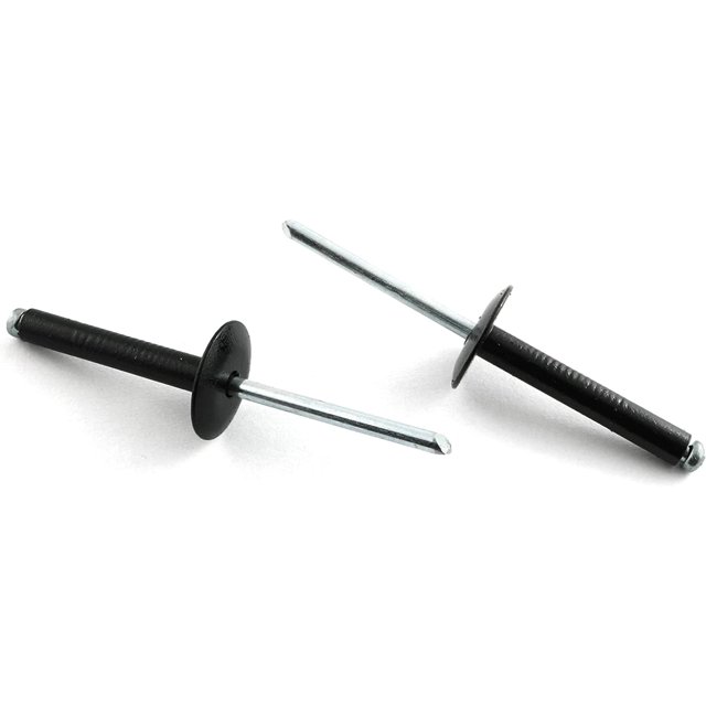 HJ Garden 60pcs 3/16x1 Inch(4.8x25mm) Large Flange Aluminum Blind Rivet Self-Plugging Open End Decorating Fastener Nails Pop Rivets