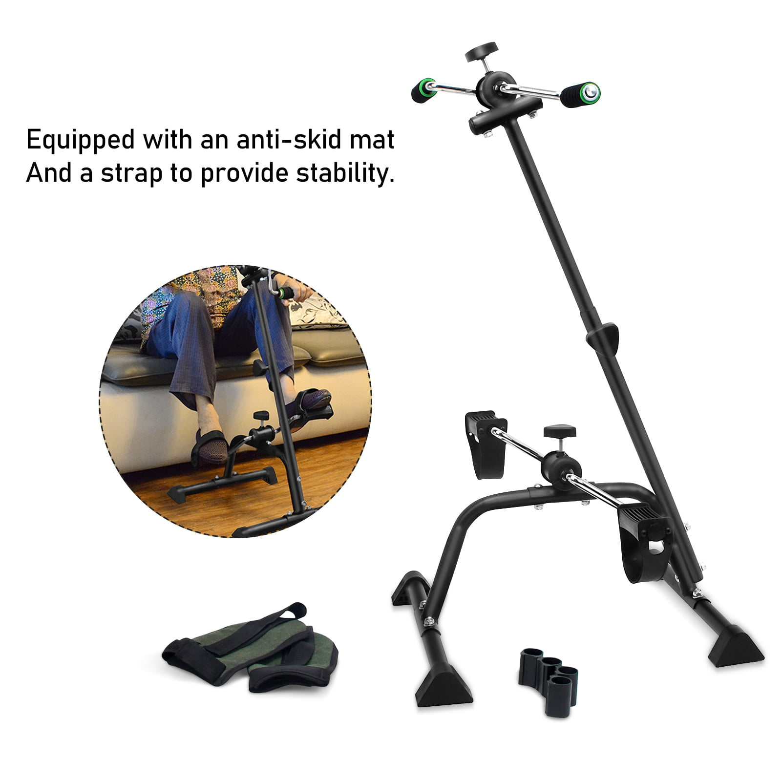 AQMD Elderly Exercise Bike, Pedal Exerciser Bike, Hand Arm Leg and Knee Fitness Machine, Height Adjustable Fitness Equipment for Total Body, Home Exercise Equipment for Elderly
