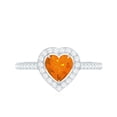 thumbnail image 4 of Rosec Jewels Natural Fire Opal Heart Shaped Engagement Ring with Halo - Certified Opal Diamond Ring - with Jewelry Box, 10K White Gold, US 11.50, 4 of 9