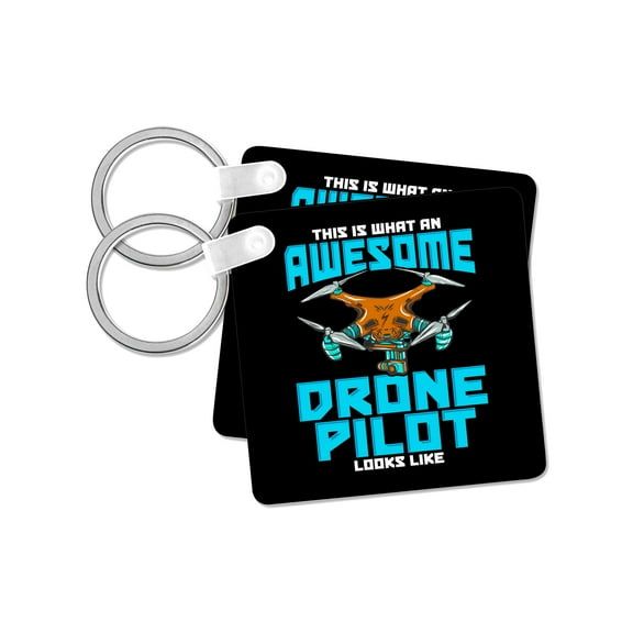 3dRose, This is what an Awesome Drone Pilot look Likes , set of 2 Key Chains