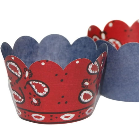 Cowboy Party Supplies 36 Bandana Cupcake Wrappers Western Party