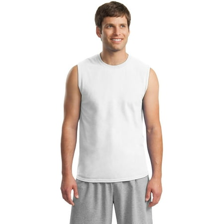 - Gildan 2700 Mens Ultra Cotton Sleeveless T-Shirt -White-Small