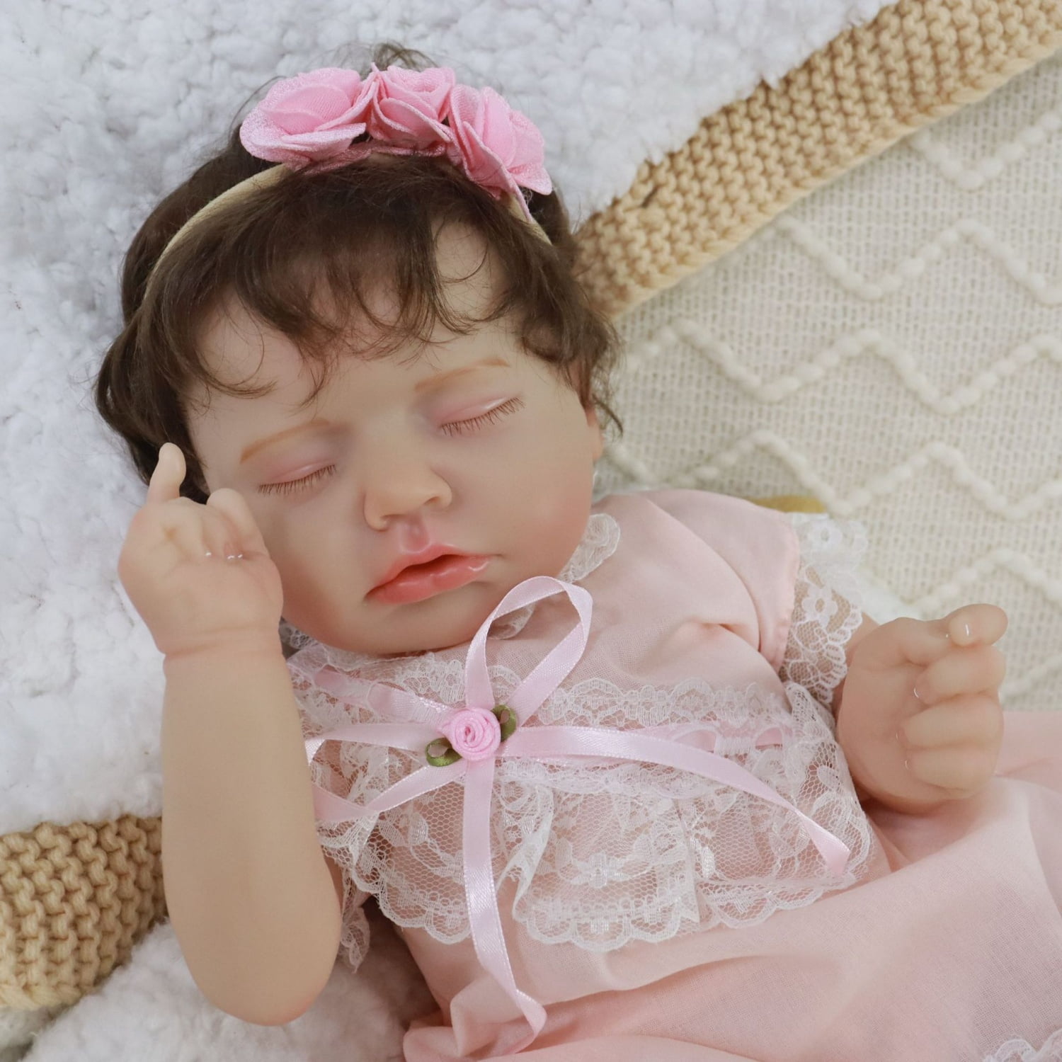 Lifelike Reborn Baby Dolls - 20" Sleeping Newborn Baby Dolls Full Body, Soft Cloth Body Real Life Baby Dolls Birthday Gift Toy for Age 3+