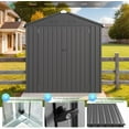 thumbnail image 3 of AECOJOY 6' x 4' Outdoor Metal Storage Shed with Lockable Door for Backyard in Dark Gray, 3 of 7