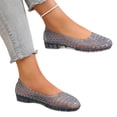 thumbnail image 4 of Women's Jelly Mesh Flats Breathable Clear Hollow Shoes Summer Beach Jellies Ballet Sandals Blue 8.5, 4 of 7