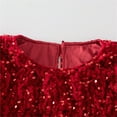 thumbnail image 5 of NAISIBABY Girls Princess Dress, Mesh Long Sleeve Solid Color Sequined Party Pageant Princess Dress Red 9-12Months, 5 of 7