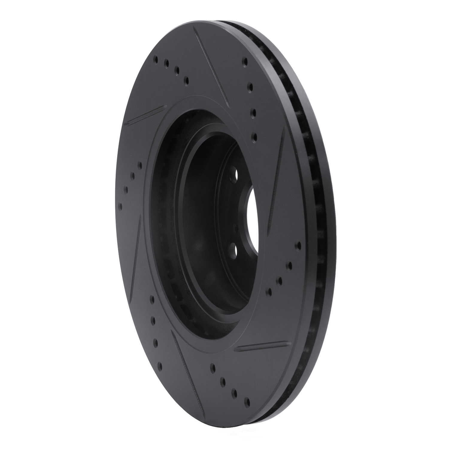 Dynamic Friction Company 633-13034L DFC Brake Rotor - Drilled And Slotted - Black