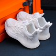 thumbnail image 2 of NOEGOEU Kids Sneakers Boys Girls Running Tennis Shoes Athletic Sports Casual Breathable for 4-16 Years (White,12-13 Years), 2 of 4