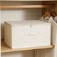 thumbnail image 5 of Caja de almacenamiento plegable de gran capacidad con cremallera | Organizador de armario de tela con tapa | Contenedor plegable para ropa, mantas, juguetes y ropa de cama, 5 of 6