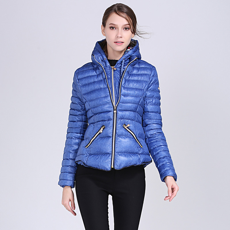 Double-sweet Womens Lightweight Down Packable Hooded Warm Jacket Slim Parka Solid Outwear Coat