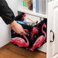 thumbnail image 5 of Flamingo Foldable Clothes Storage Toy Box Storage Basket with Handle 10.8"x10.5"x10.6" Large Capacity, 5 of 6