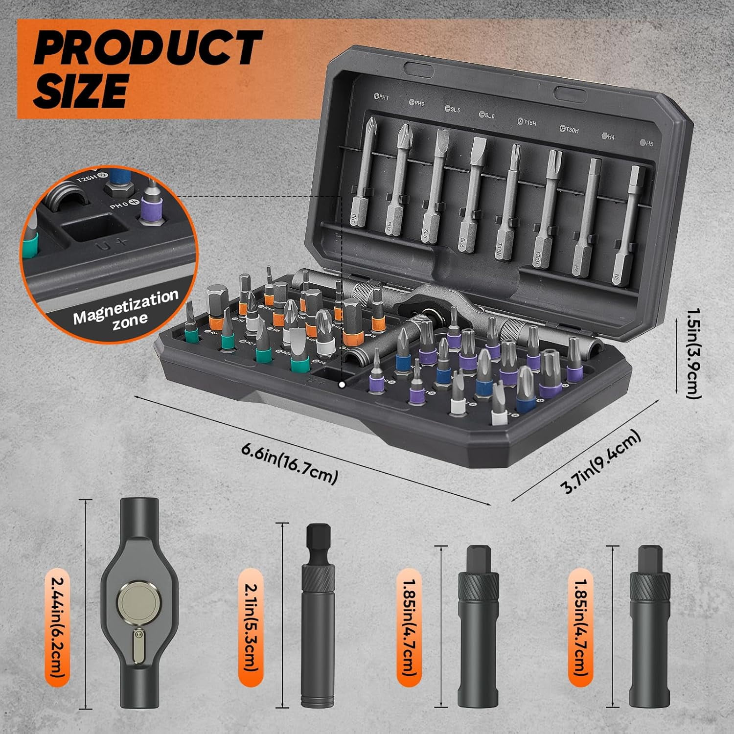 42 in 1 Magnetic Screwdriver Set, with T Handle, DIY Multi Bit Magnetic Drive Set, Versatile Repair Tool for Home Appliances Bicycle Motorcycle