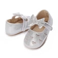 thumbnail image 3 of Baby Girls Shoes Soft Sole Mary Jan Flats Princess Dresses Shoes PU Cute Bow Prewalker, 0-18M, 3 of 8