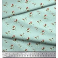 thumbnail image 2 of Soimoi Green Cotton Duck Fabric Rose Buds Floral Printed Craft Fabric 1 Yard 44 Inch Wide, 2 of 3