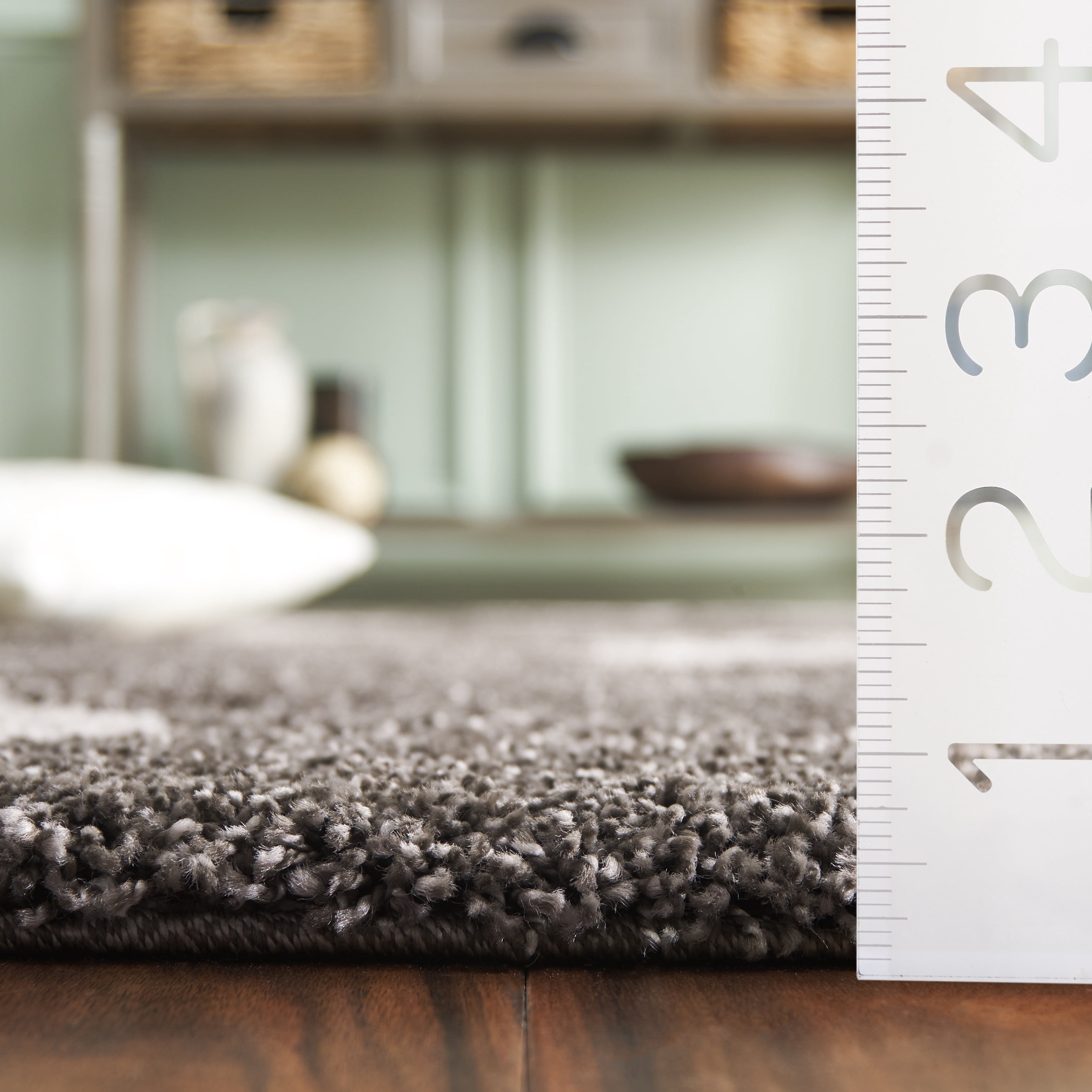 Safavieh Florida Teodor Geometric Shag Area Rug, Smoke/Beige, 6' x 8'