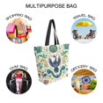 thumbnail image 7 of FORMRS Womens Canvas Tote Bag with Zipper Inner Pocket Shoulder Handbag, Green Animals Pattern, 7 of 7