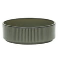 thumbnail image 4 of Gibson Elite 12 Piece (Service for 4) Townscape Plates and Bowls Reactive Glaze Embossed Round Dishes Terracotta Ceramic Dinnerware Set - Dark Green, 4 of 13