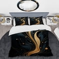thumbnail image 2 of Designart "Golden Minimalistic Line Art in Black and Gold I" Abstract Bedding Covert Set - Abstract Gold Modern Bed Set With 2 Shams, 2 of 5