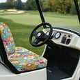 thumbnail image 4 of FUIALDOLG Colorful Hippie Floral Print Golf Seat Covers for Cart Universal Fit Ezgo Txt Golf Cart Front and Rear Seat Cushion Cover Breathable All Seasons Decorations, 4 of 8