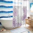 thumbnail image 4 of No Hook Shower Curtain with Built-in Rings - Purple Grey White Floral Washable Waterproof Fabric Bathroom Curtains for Hotel,Rentals, Stall 36 X 72 Inch , Abstract Flower Texture, 4 of 8