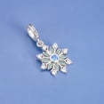 thumbnail image 2 of 925 Sterling Silver Engraved Snowflake Dangle Charm for Bracelet Charms Bangle Pendant Jewelry, 2 of 5
