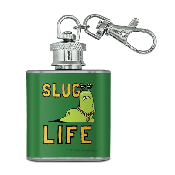 Slug Life Funny Humor Stainless Steel 1oz Mini Flask Key Chain