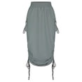 thumbnail image 5 of Summer Savings Clearance! Edvintorg Streetwear Midi Skirt Women Summer Fashion Solid Skirt High Waist Bohemian Bandage Pockets A-Line Skirts Women's Clothing Gray XL, 5 of 7