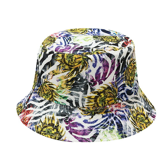Fankiway Women'S Fashion Printing Sunshade Fisherman'S Hat Basin Hat Outdoor Bucket Hat