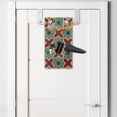 thumbnail image 2 of Geometrical Hanging Pocket Organizer, Abstract Heraldic Vintage Ottoman Inspired Oriental Mosaic Art, Printed Polyester Storage Bag with Pockets, 9" x 16", Cream Red and Turquoise, 2 of 2