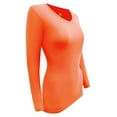 thumbnail image 5 of ACTIVE UNIFORMS Women's Under Scrubs Long Sleeve T-Shirt Comfort V-Neck Medical Underscrub Tee - 3 Pack (Orange, X-Small), 5 of 7
