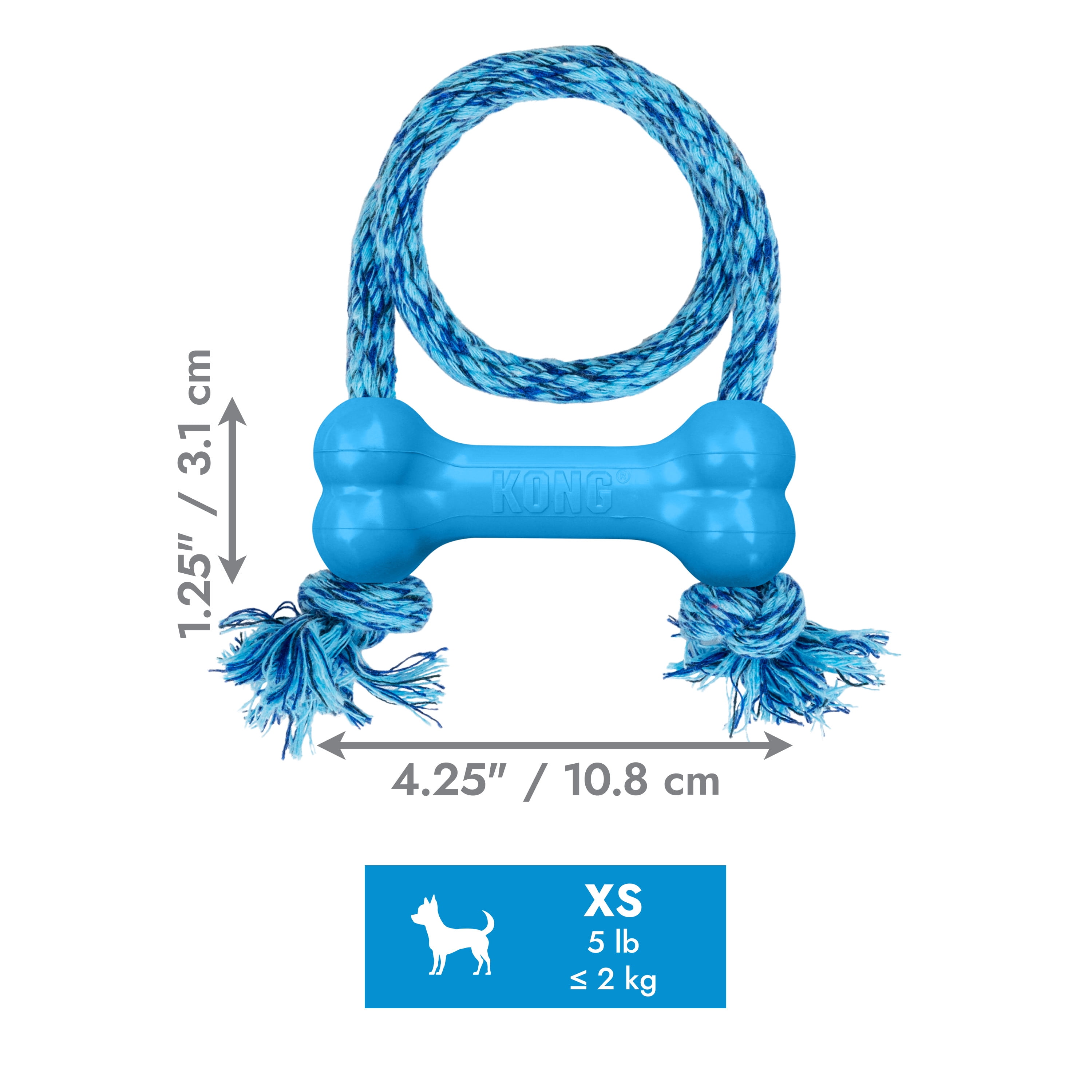 KONG® Puppy Goodie Bone for Beginner Chewers, Blue, Extra Small for Dogs up to 5 lbs