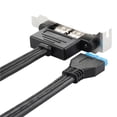 thumbnail image 4 of Panel Trasero Hembra Usb 3,0 De 2 Puertos A Placa Base Adaptador De Cable De Extensión De Cabezal De 20 Pines Con Soporte De Placa De Ranura Pci Cateissary EL012683-00, 4 of 6