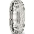 thumbnail image 5 of Stainless Steel Polished And Hammered 6mm Grooved Band (Size 12) Made In China sr532-12, 5 of 6