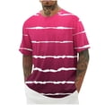 thumbnail image 1 of Camisetas de Manga Corta para Hombre, Blusa Casual de Cuello Redondo de Impresión de Gradiente, Camiseta Deportiva de Poliéster de Moda, 1 of 2