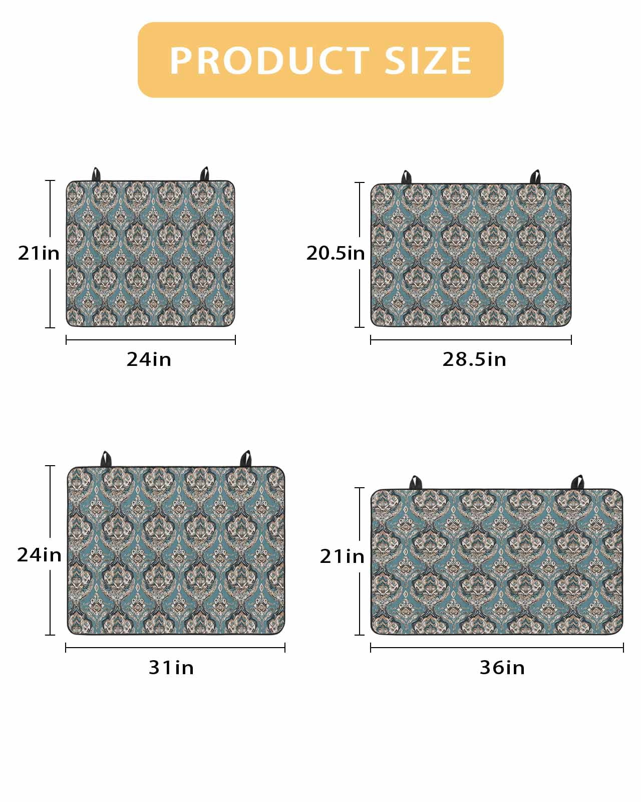 nqOlkjepod Large Induction Cooktop Protector Mat 24"x21", Boho Flower Stove Top Covers for Electric Stove, Blue Vintage Bohemian Abstract Art Stove Burner Cover Mats, Glass Top Stove Cover