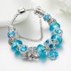 thumbnail image 4 of Pulsera con dijes para mujer, colgante de flor, cadena de hueso de serpiente con cuentas de cristal de mariposa azul, se adapta a la mayoría de las muñecas, el mejor regalo de vacaciones para mujeres Feliz Sencillez, 4 of 5