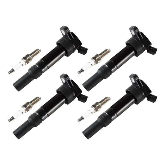 NAVOROGE 4pcs Ignition Coils   4pcs Iridium Spark Plugs For Kia Soul Forte Hyundai Elantra UF651