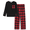 Red Plaid, variant on Arshiner Boys Loose-fit Pajamas Long Sleeve Top and Pants Car Print 2 Piece Pajama Set
