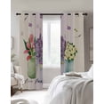 thumbnail image 3 of Spring Floral Tulip Blackout Curtains 63 Inches Long for Bedroom, Lavender Vase Thermal Insulated Room Darkening Black Out Window Curtain Panels Grommet Drapes for Living Room, 3 of 8