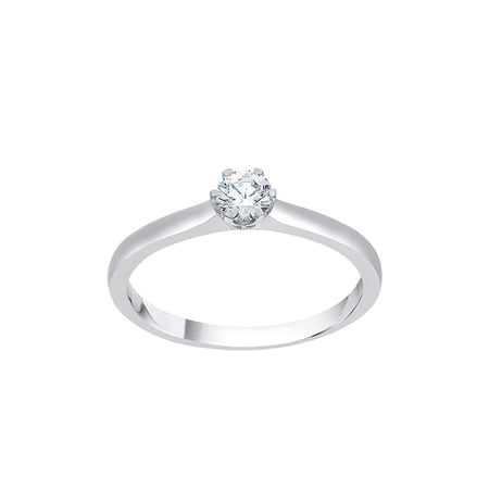 Diamond Solitaire Promise Ring in 10K White Gold (1/4 cttw) (I-Color SI3-I1 Clarity) (Size-10)