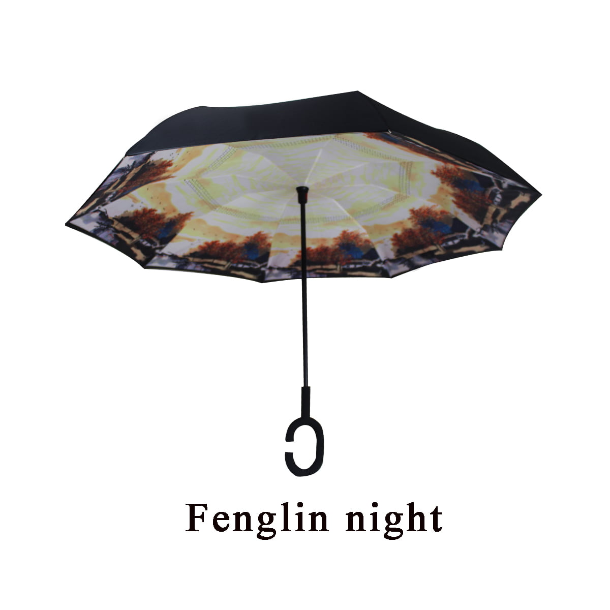 Double Layer Inverted Umbrella With C-Shaped Handle Happy Snoopy Reverse Windproof Umbrella UV Protection Upside Down Umbrella